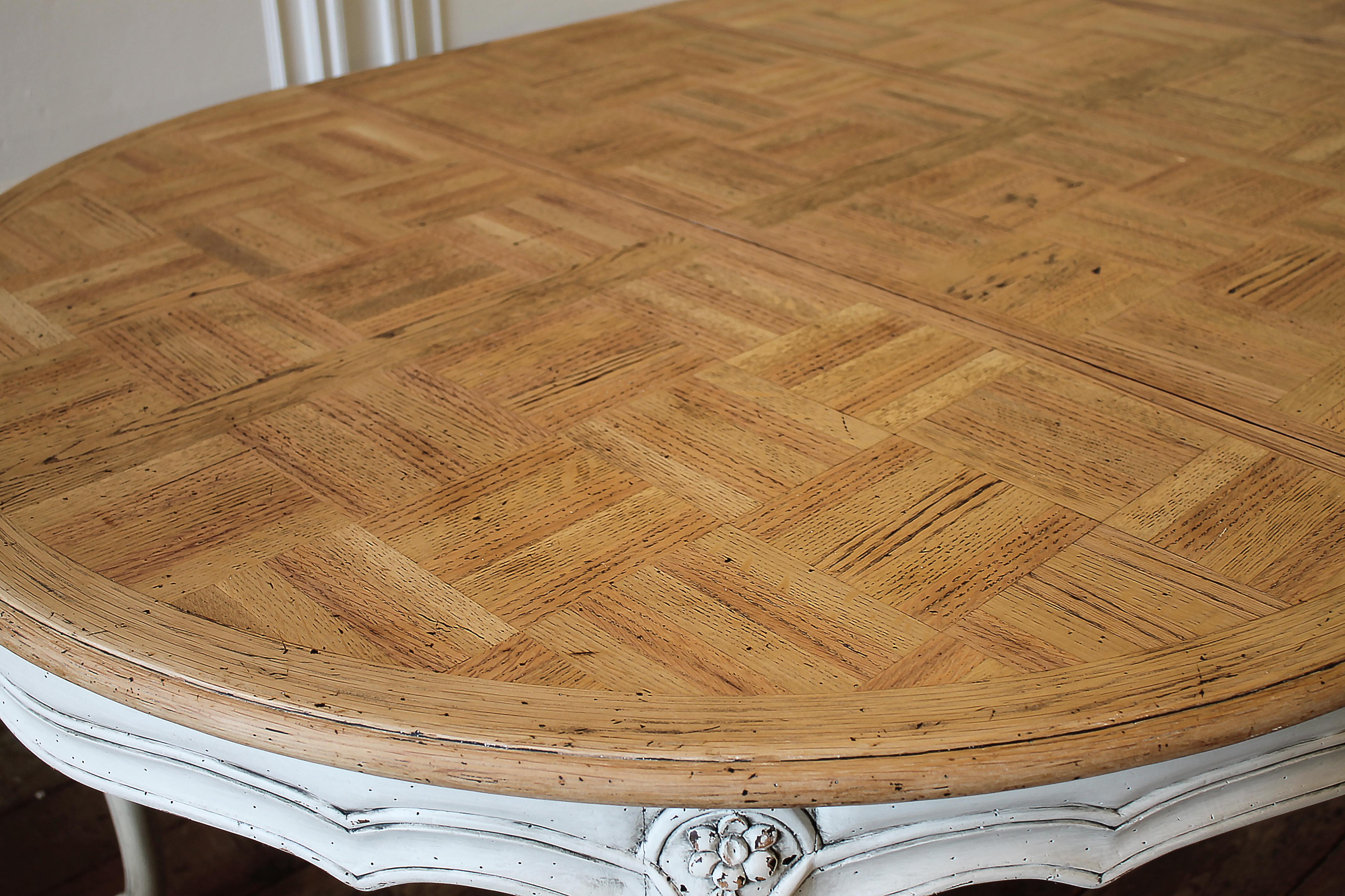 20th Century French Provincial Parquetry Dining Table 1