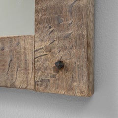 20th Century French Provincial Wall Mirror in Natural Oak