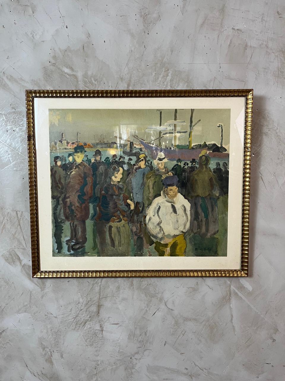Add a touch of charm to your decor with this beautiful Lithography frame by Raoul Duffy in good condition.

Features:

– Port of Rouen, lively quay scene.
– Lithography
– Signed in the plate: Raoul Dufy.

