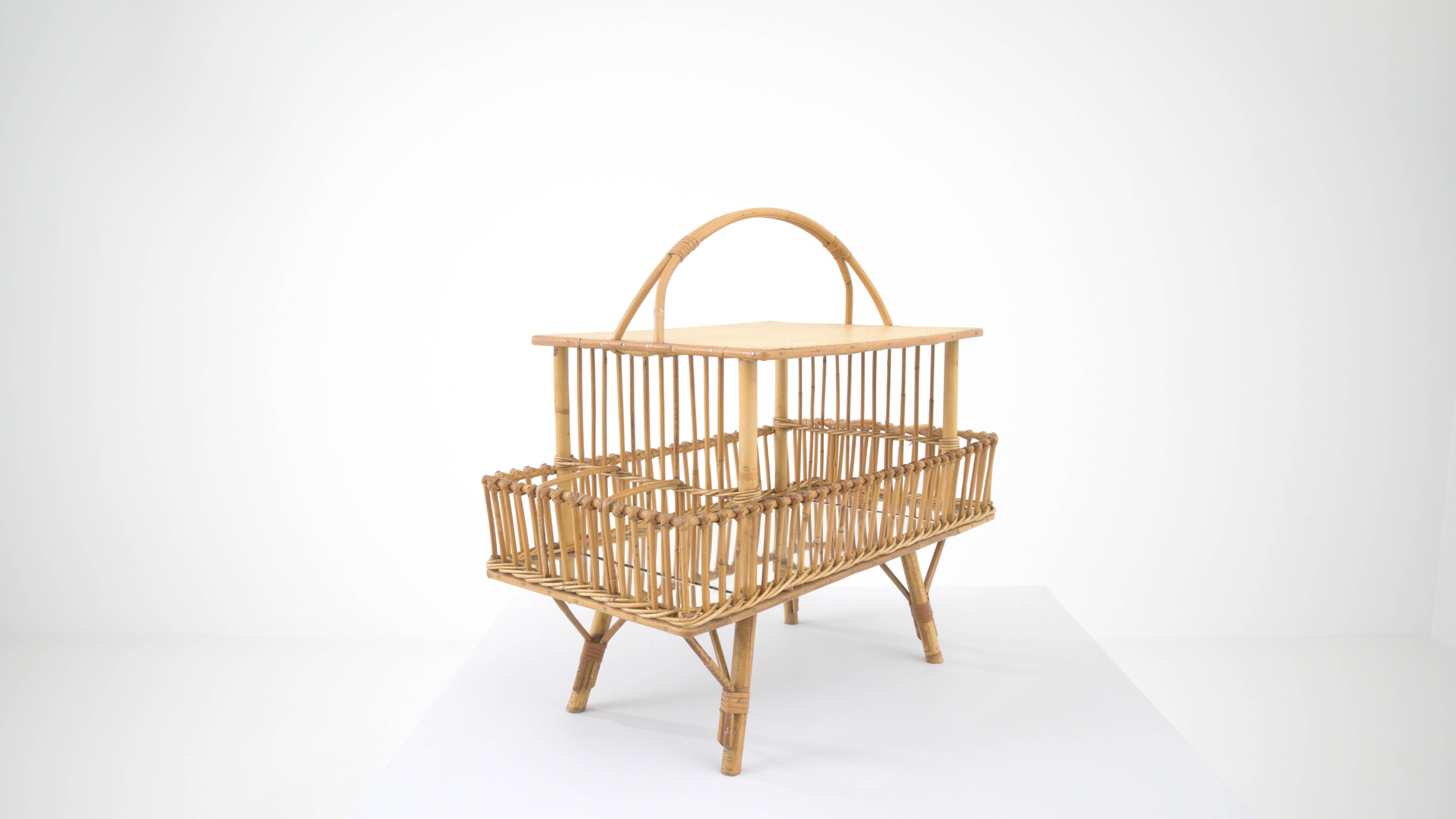 20th Century French Rattan and Bamboo Bottle Holder 6