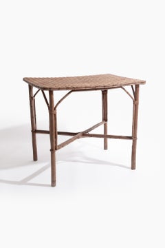 20th Century French Rattan & Cane Side Table