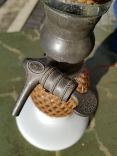 20th Century French Rattan Covered Glass Seltzer Bottle as Lamp
