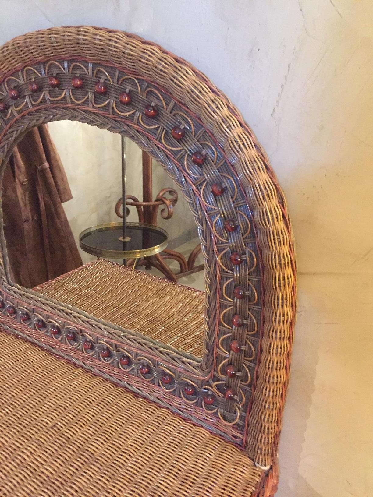 20th Century, French Rattan Dressing Table, 1960s 9