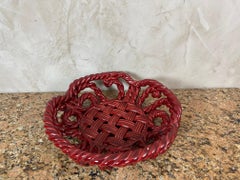 20th century French Red Ceramic Basket, 1960s