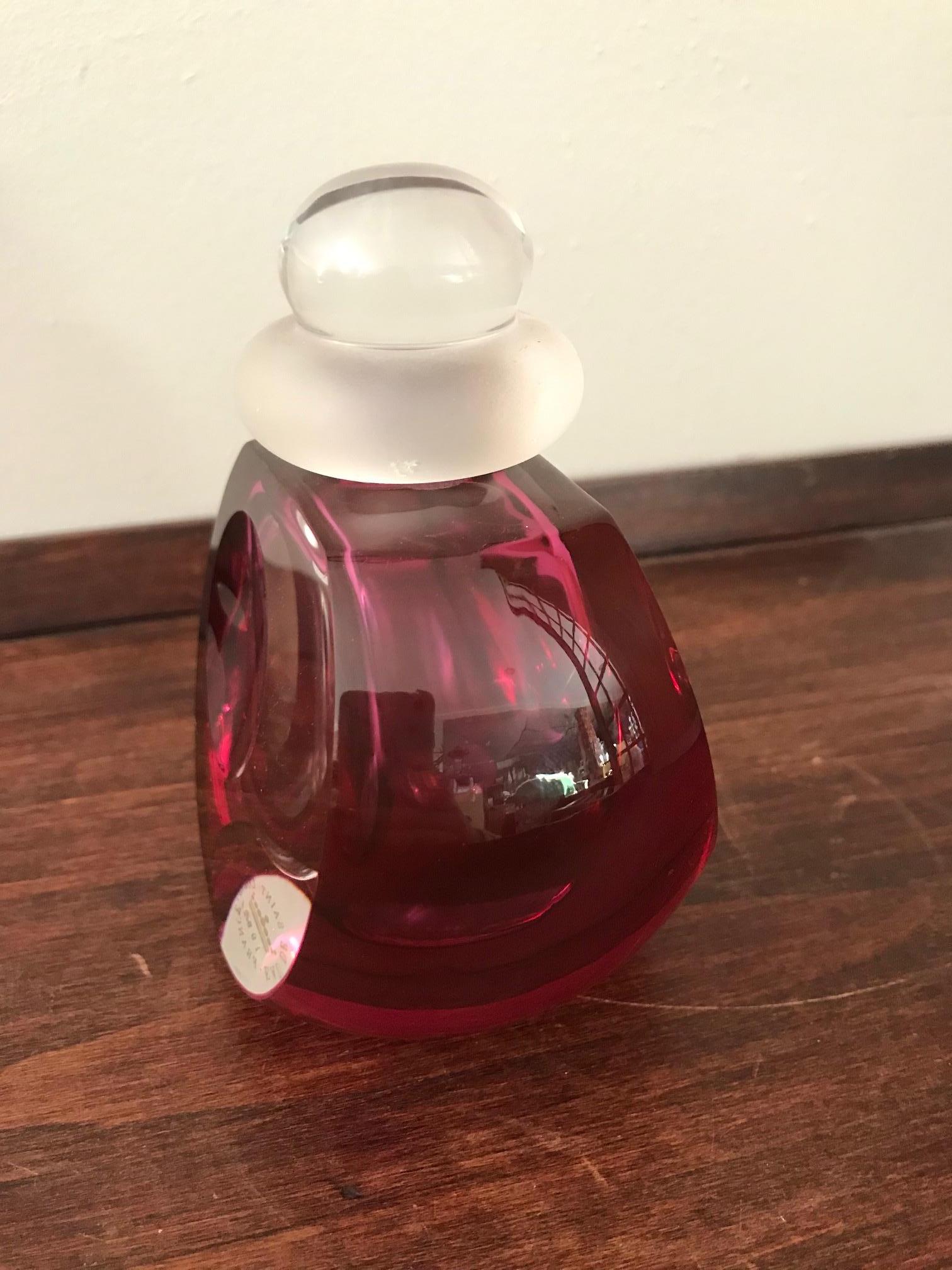 Mid-20th Century 20th Century French Red Glass Perfume Bottle, 1940s