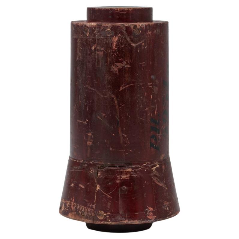 20th Century French Red Patinated Wooden Pedestal For Sale