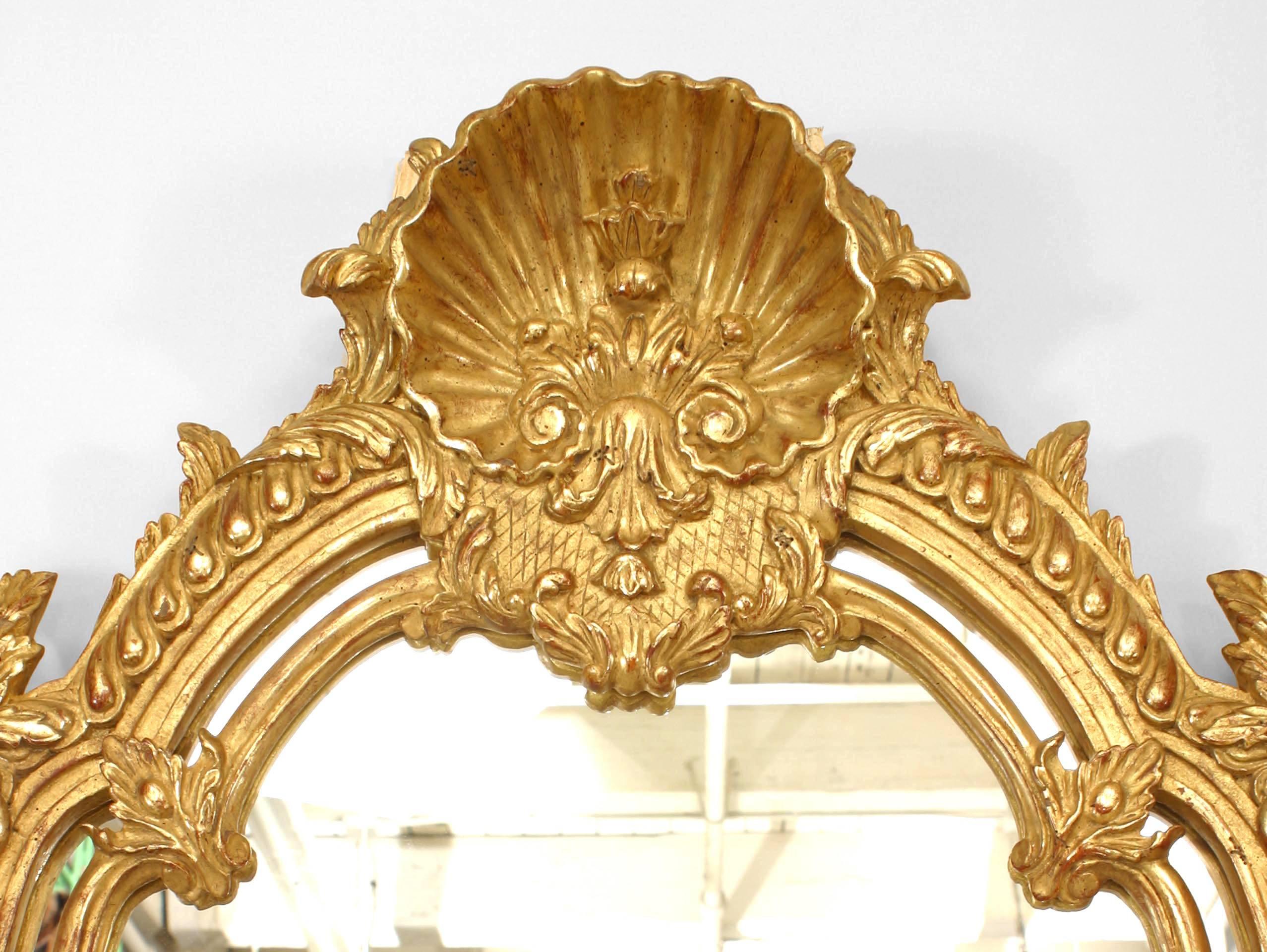 Regency Revival French Regence Style Carved Giltwood Wall Mirror