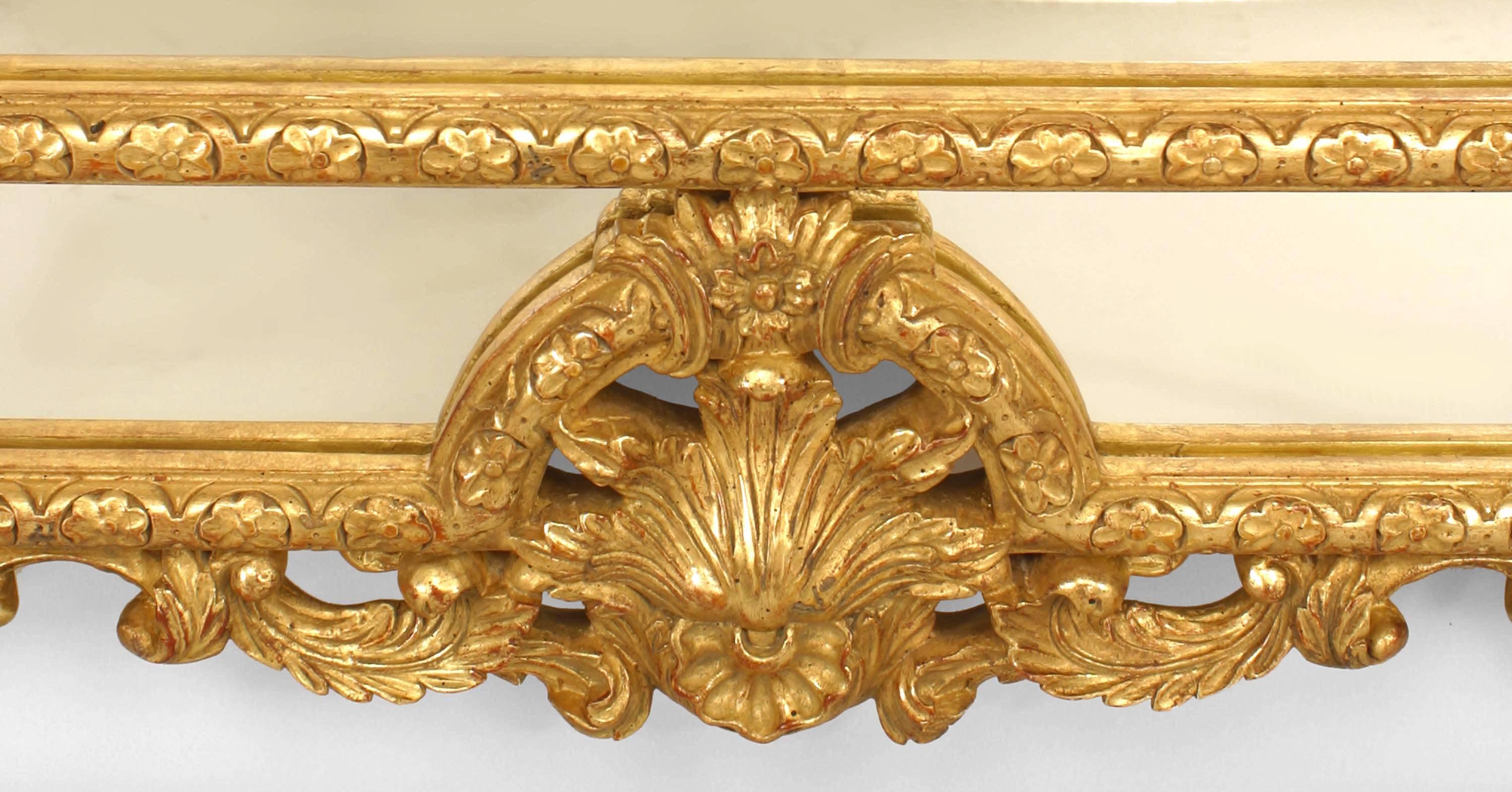 20th Century French Regence Style Carved Giltwood Wall Mirror