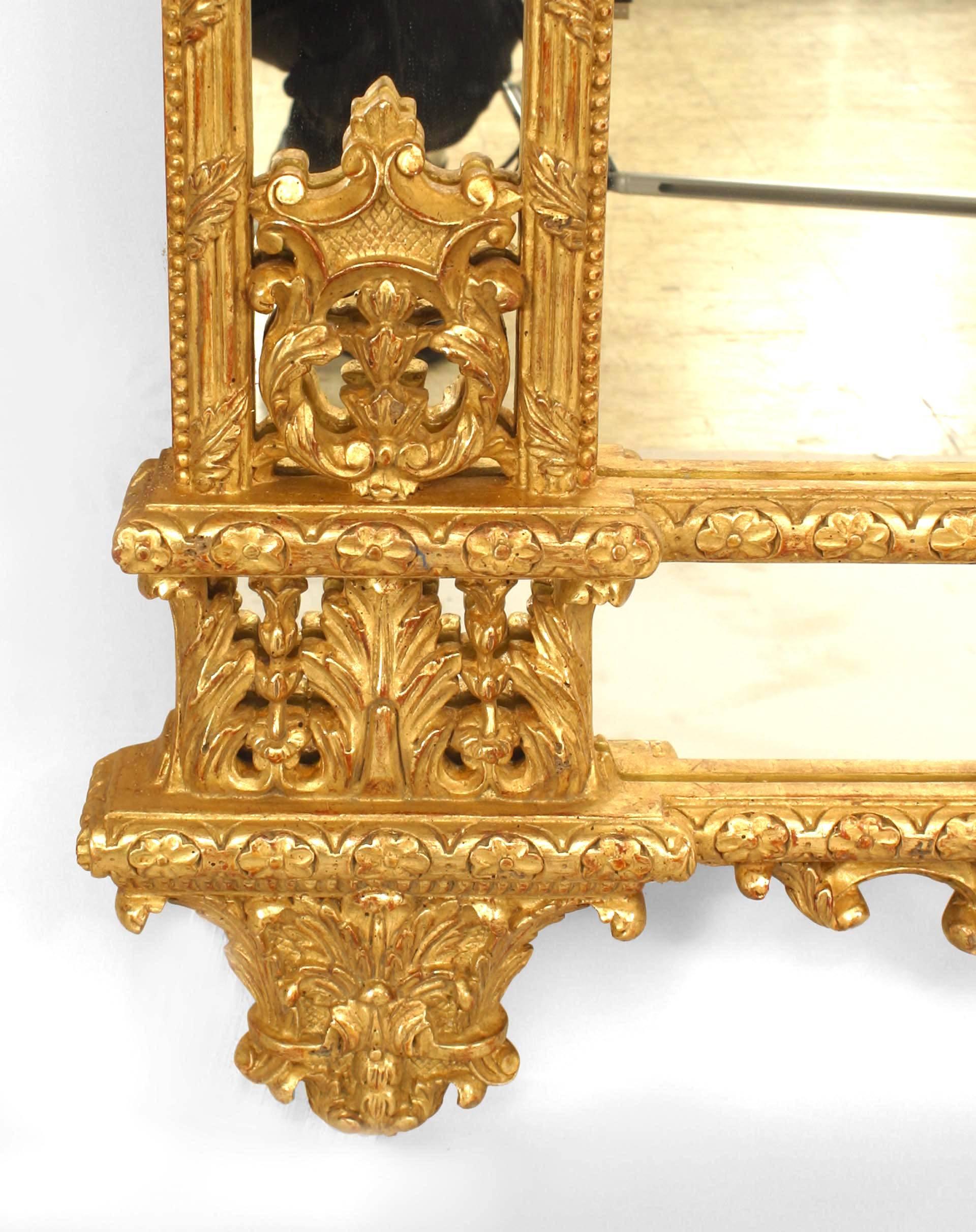French Regence Style Carved Giltwood Wall Mirror 1