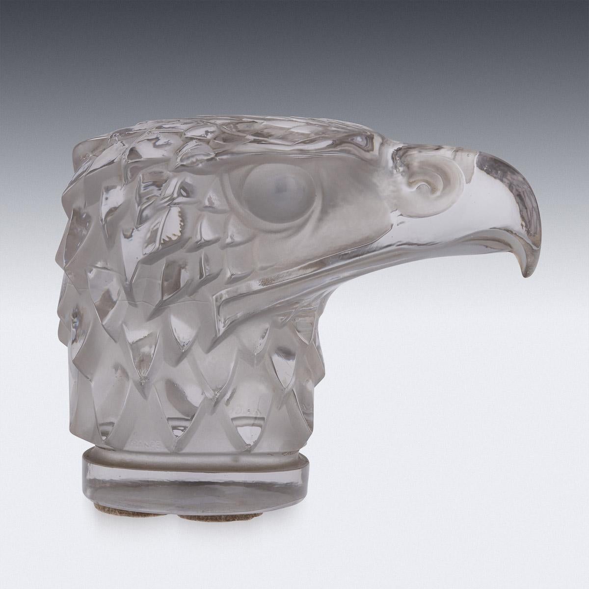 20th Century French Rene' Lalique 'Tete D'aigle' Car Mascot, C.1930 In Good Condition In Royal Tunbridge Wells, Kent