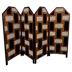 20th century French Reupholstered Art Deco Screen, 1930s