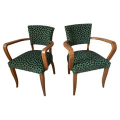 Französisches neu gepolstertes Sesselpaar des 20. Jahrhunderts, 1950er Jahre