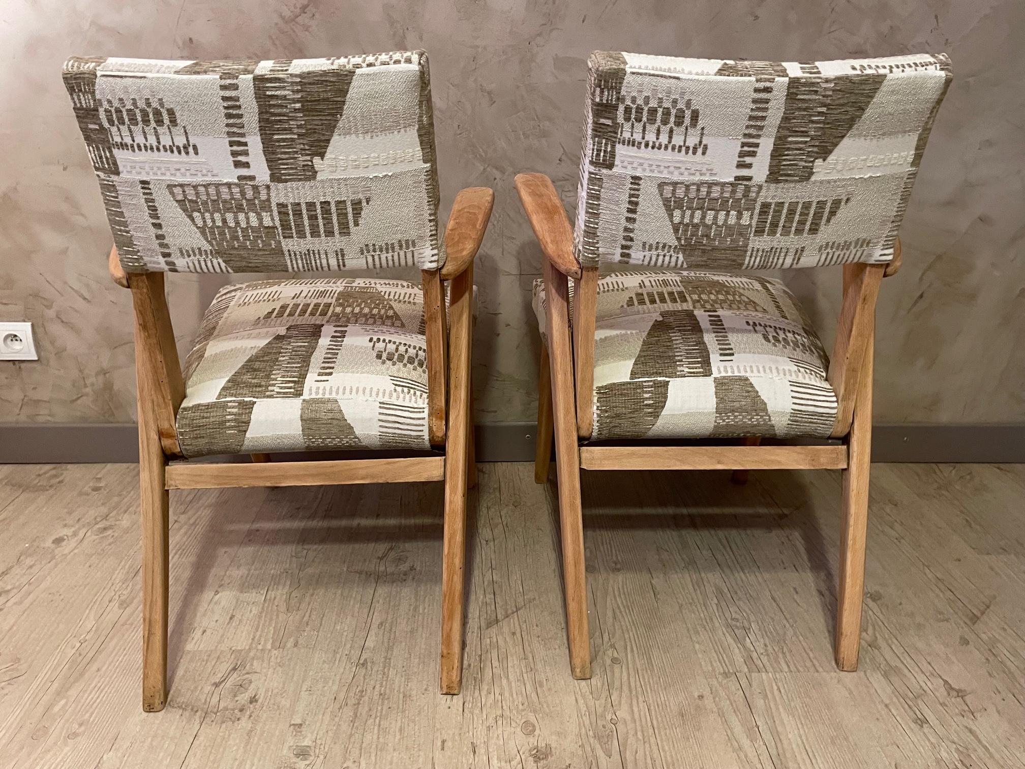 20th Century French Reupholstered Pair of Bridge Chairs For Sale 6