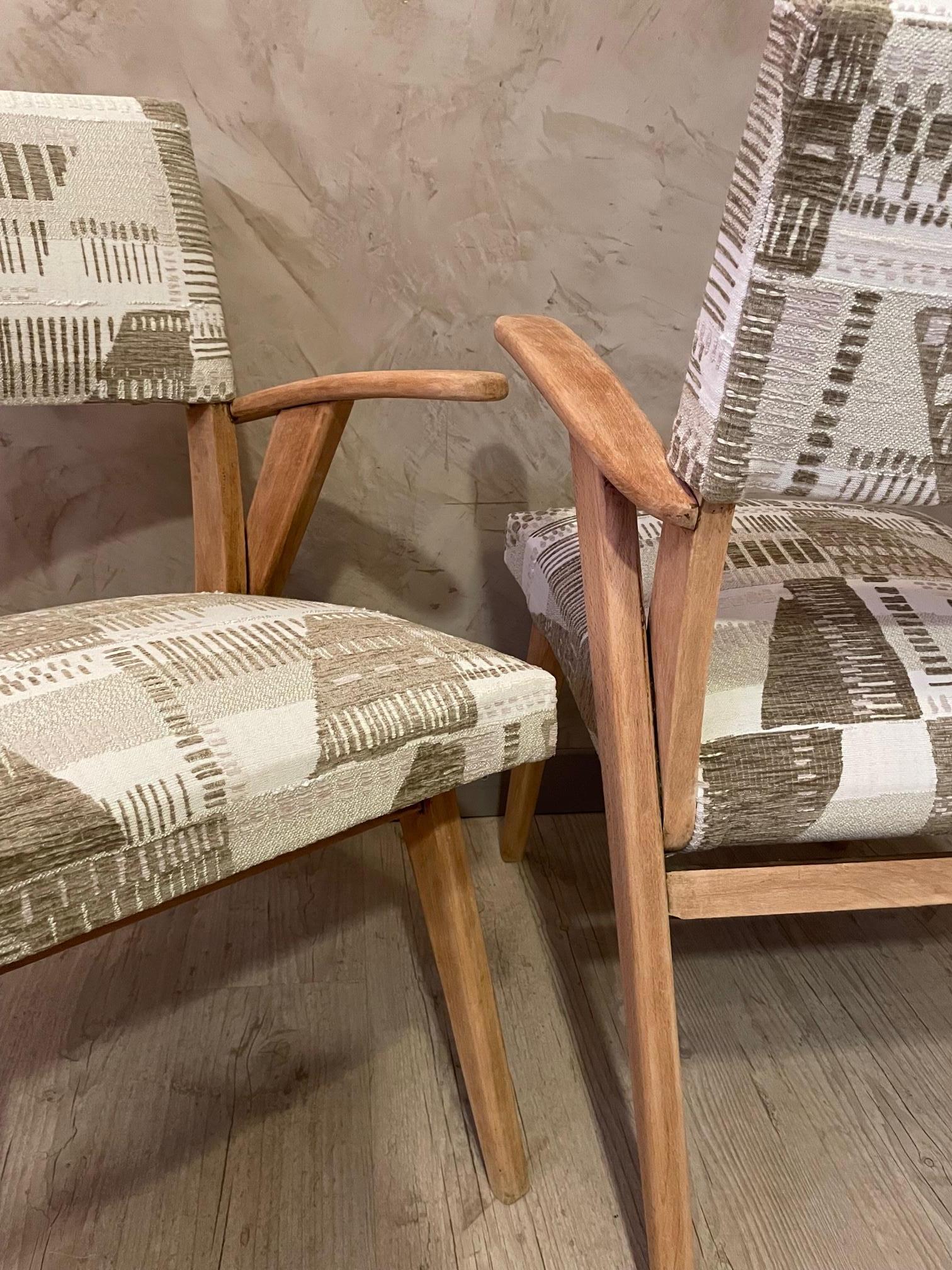 20th Century French Reupholstered Pair of Bridge Chairs For Sale 6
