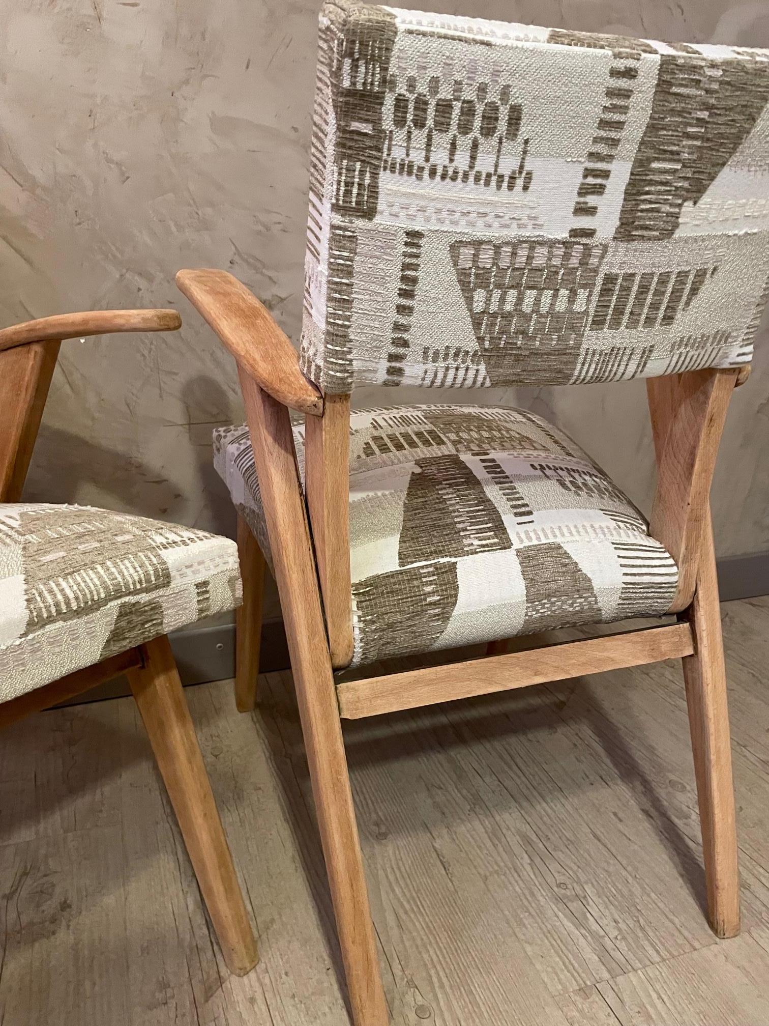20th Century French Reupholstered Pair of Bridge Chairs For Sale 8