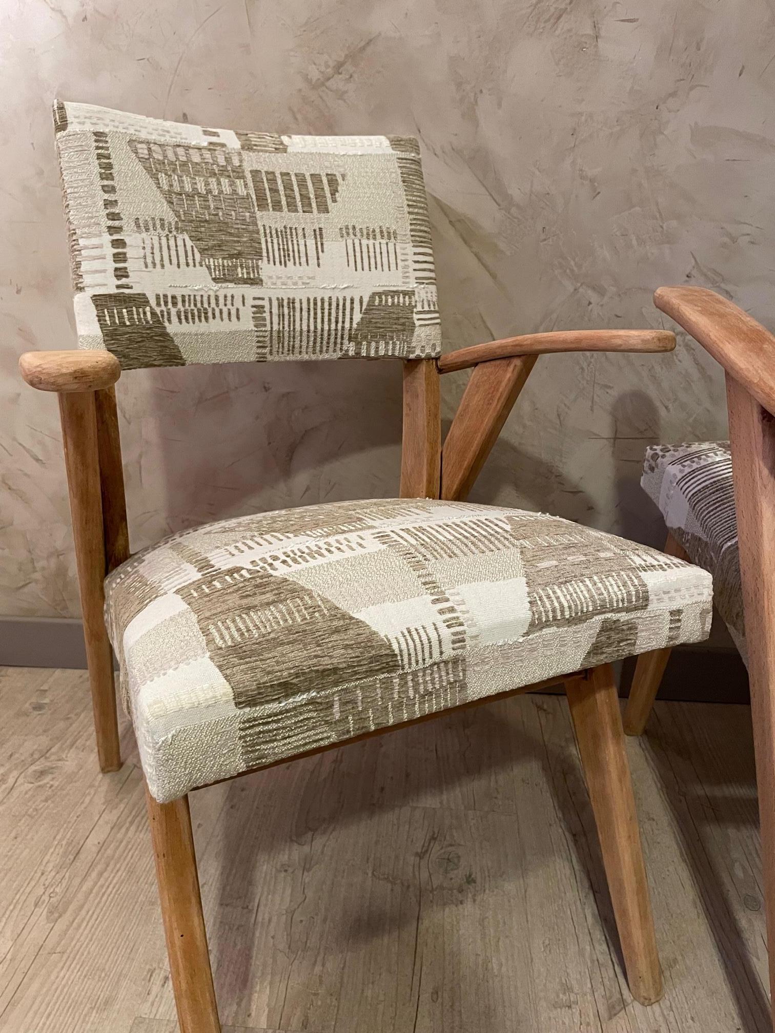 20th Century French Reupholstered Pair of Bridge Chairs For Sale 9
