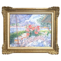 20th Century French Riviera Oil Painting “Déjeuner à Cap Ferrat” by Duane Alt
