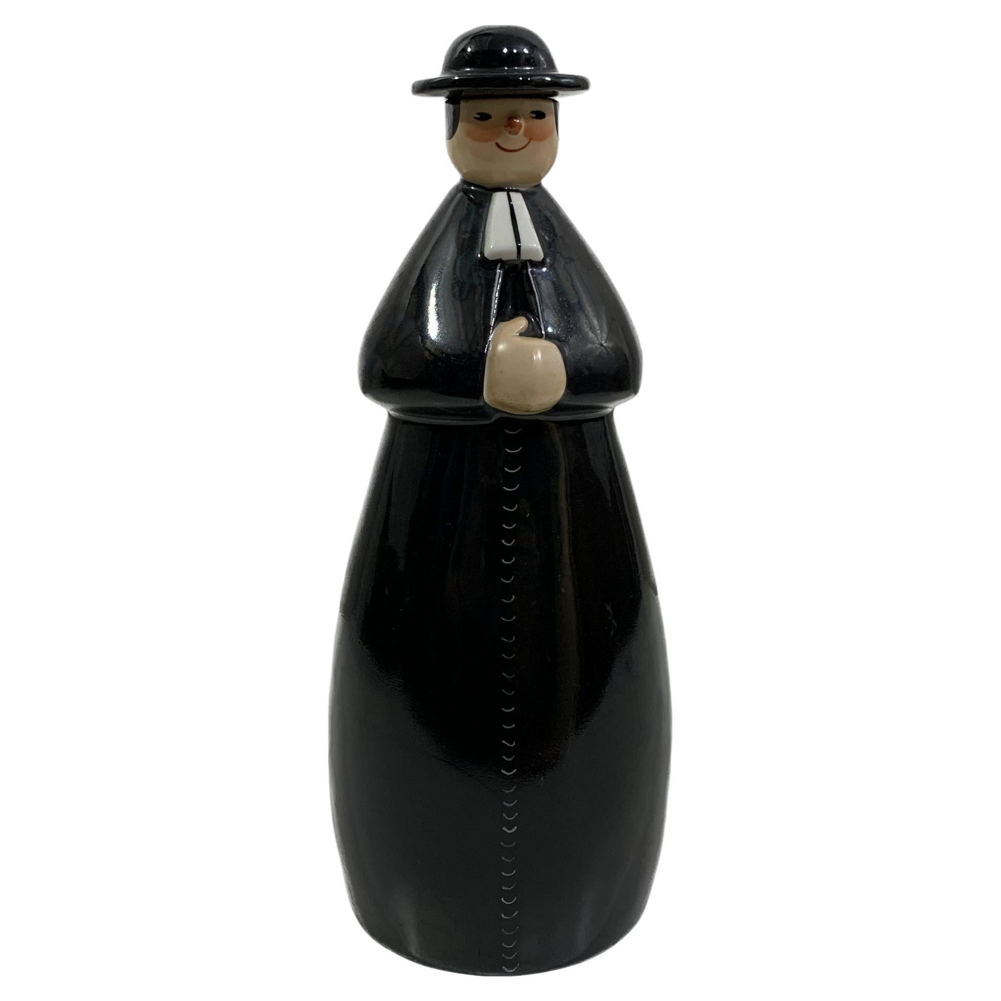 20th Century French Robj Liquor Bottle of a Priest 