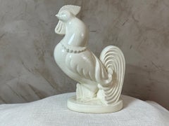 20th century French Rooster Art Deco Ceramic Sculpture, 1930s