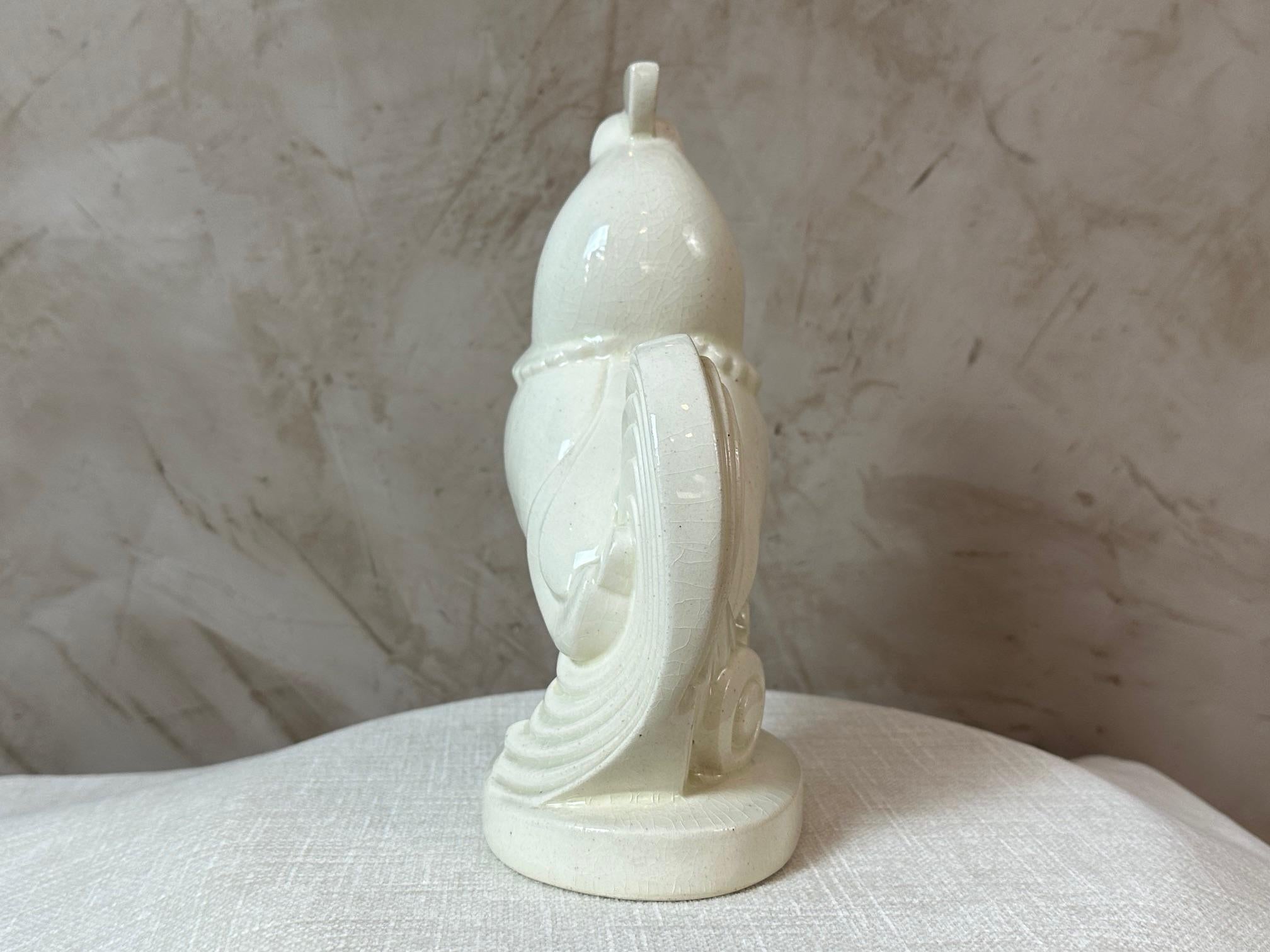 Mid-20th Century 20th century French Rooster Art Deco Ceramic Sculpture, 1930s For Sale