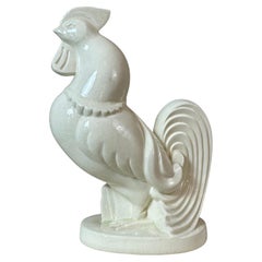 20th century French Rooster Art Deco Ceramic Sculpture, 1930s