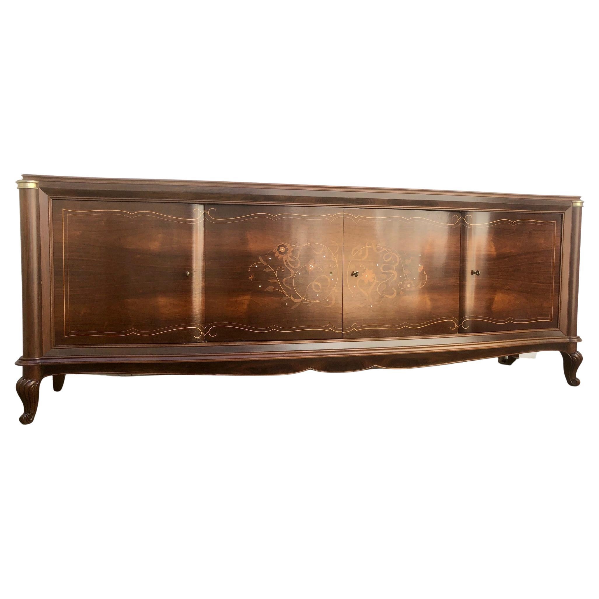 20th Century French Rosewood Sideboard in Art Deco Style For Sale