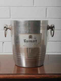 20th Century French Ruinart Aluminum Champagne Bucket with Ring Handles