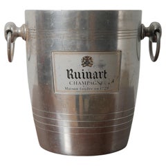 20th Century French Ruinart Aluminum Champagne Bucket with Ring Handles
