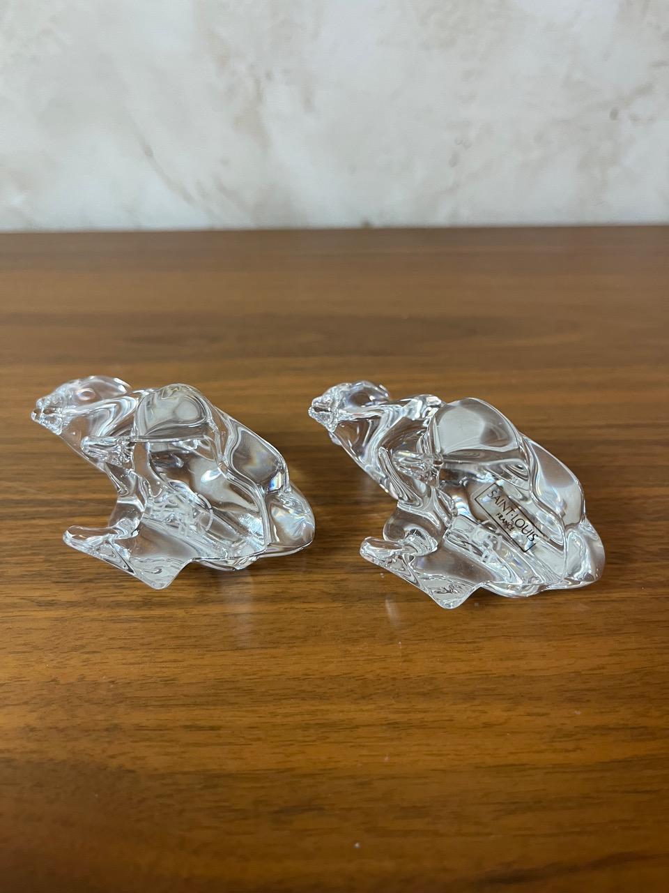 Paire d'écureuils en cristal français du Saint Louis du 20e siècle, années 1980 en vente 4