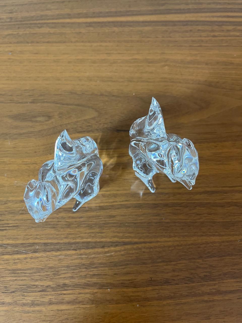 Paire d'écureuils en cristal français du Saint Louis du 20e siècle, années 1980 en vente 5