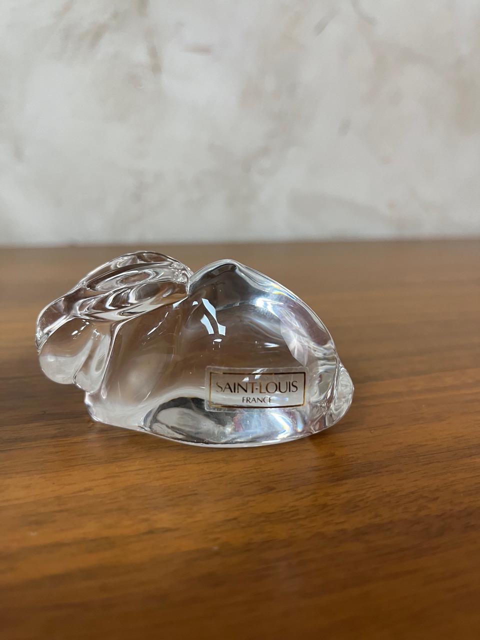 Sculpture de lapin en cristal de Saint Louis du 20e siècle, 1980 en vente 6