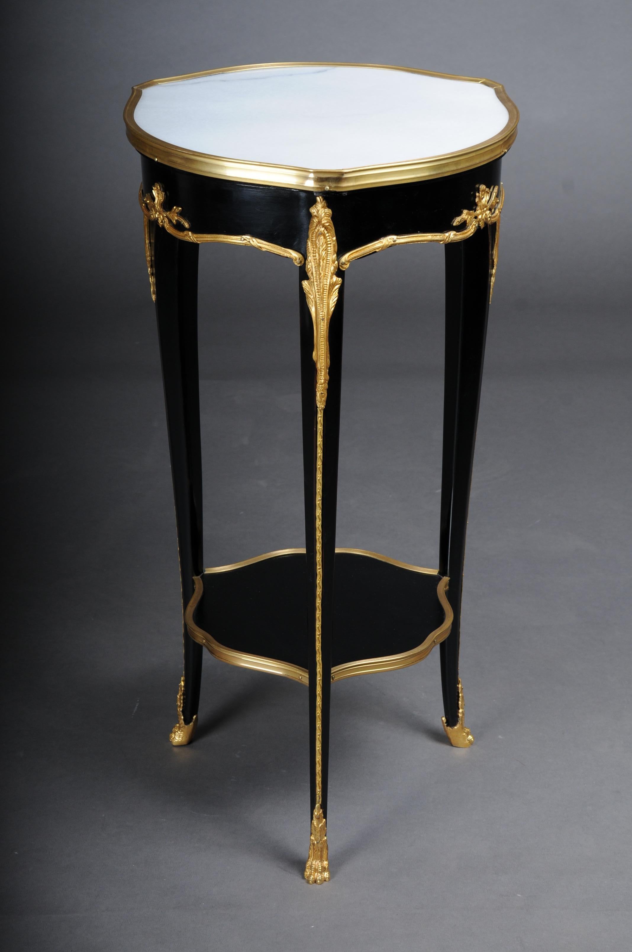 20th Century French Salon Side Table in Louis XV After F. Linke, Black For Sale 5