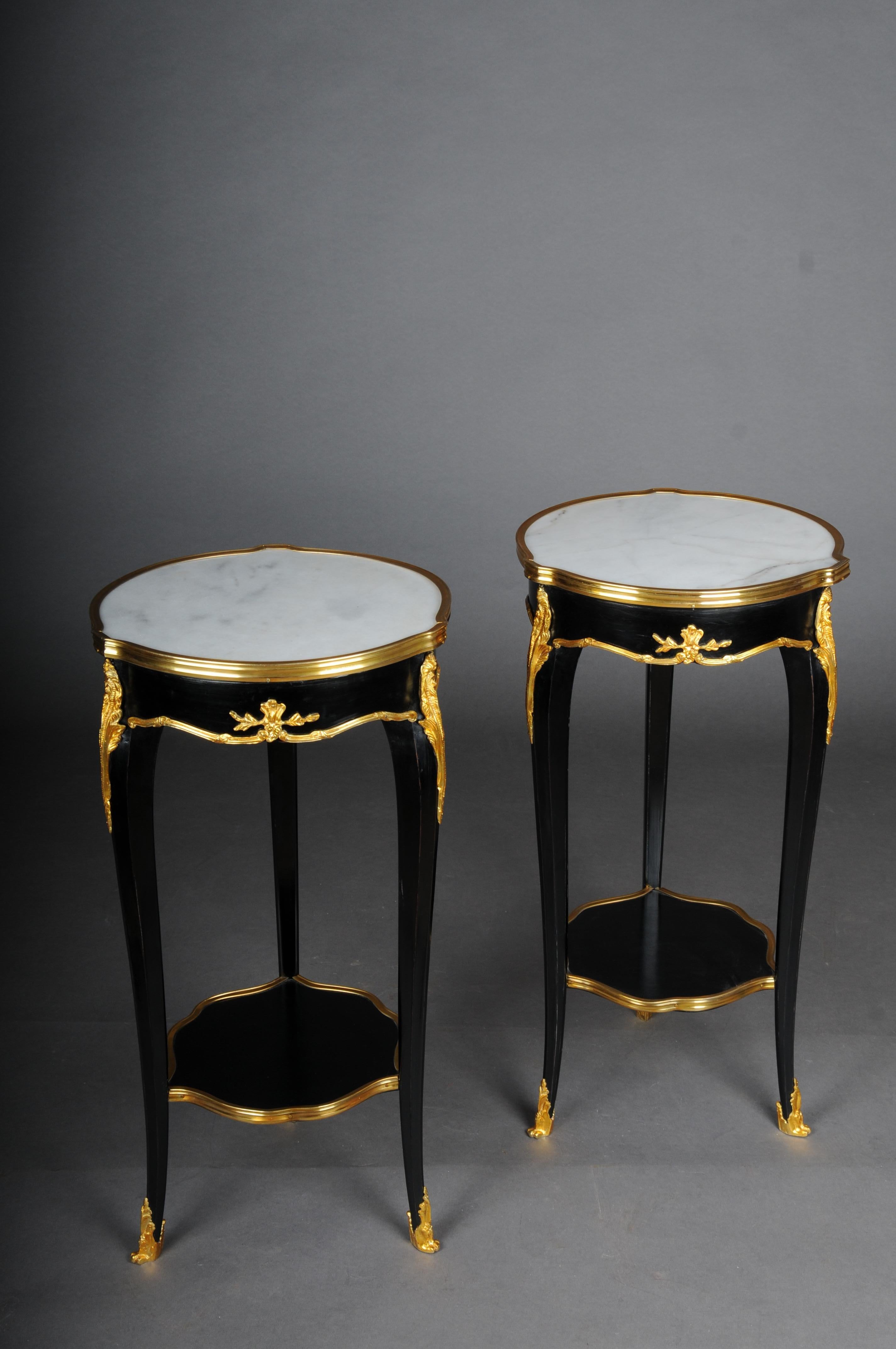 20th Century French Salon Side Table in Louis XV After F. Linke, Black For Sale 5