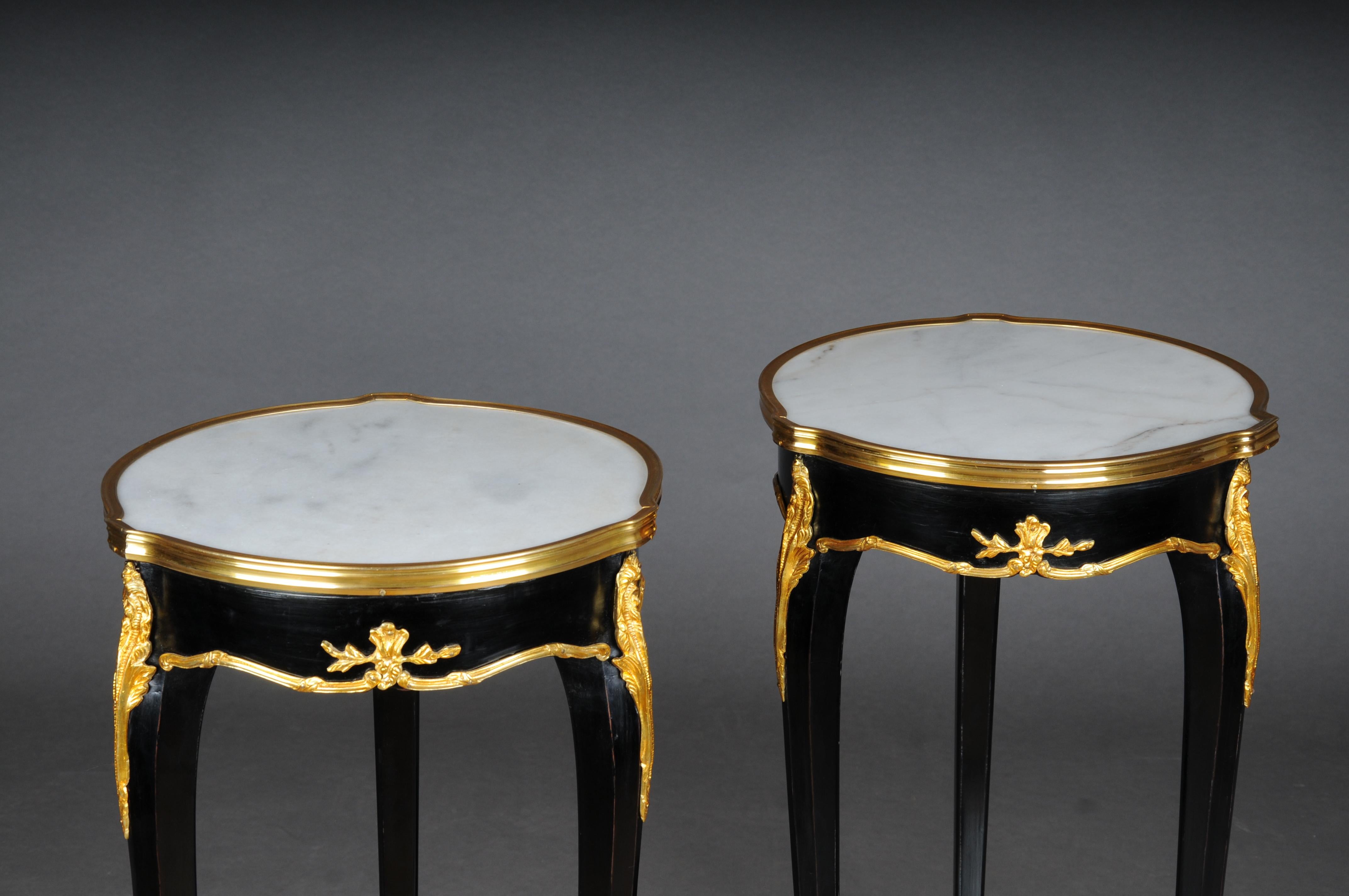 20th Century French Salon Side Table in Louis XV After F. Linke, Black For Sale 6