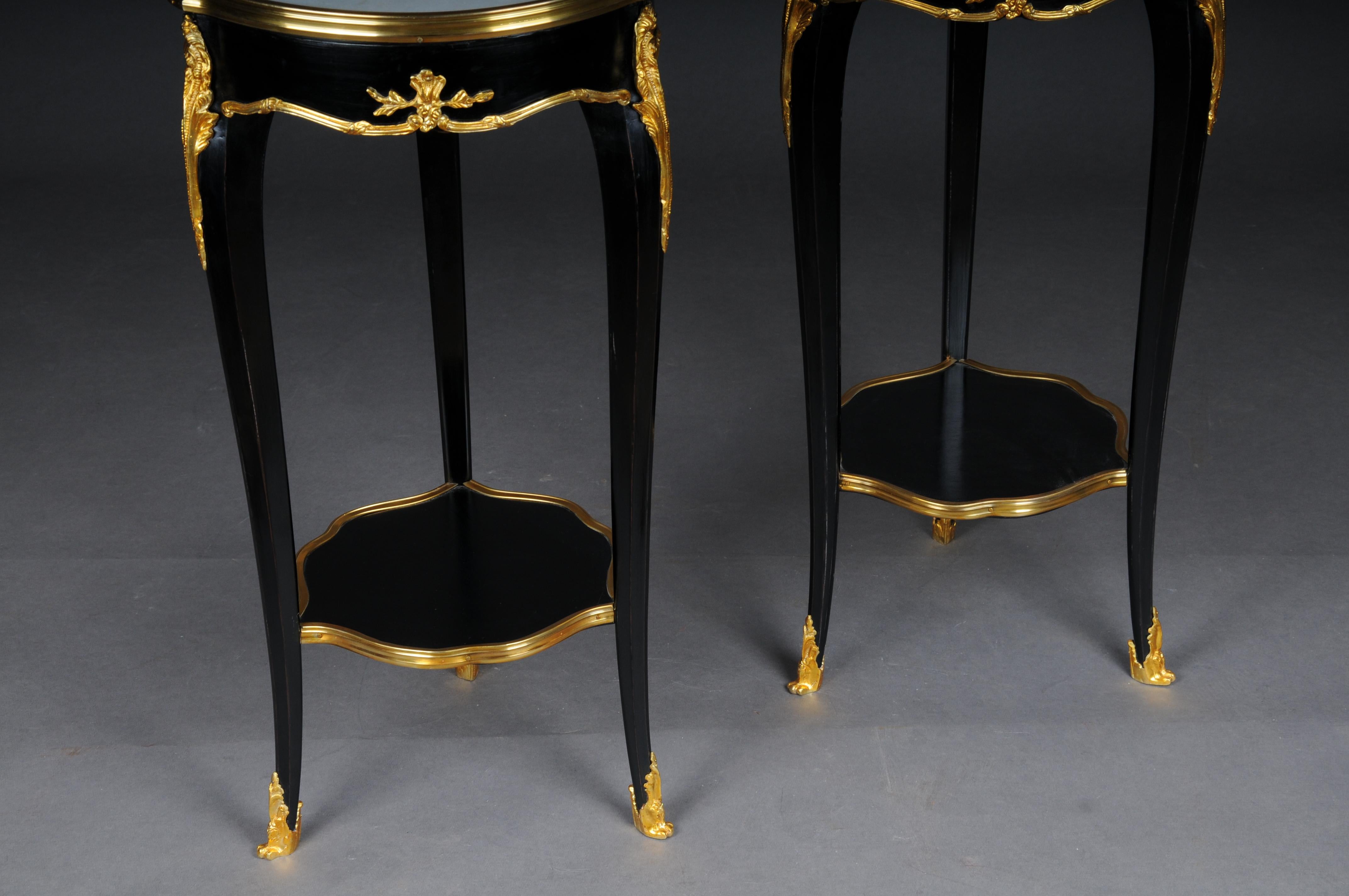 20th Century French Salon Side Table in Louis XV After F. Linke, Black For Sale 7