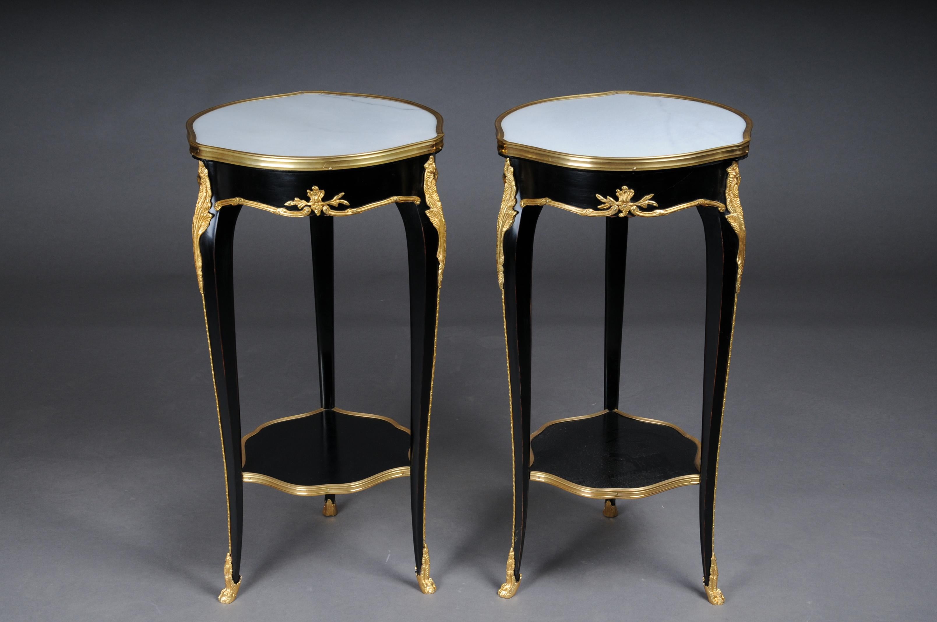 20th Century French Salon Side Table in Louis XV After F. Linke, Black For Sale 9