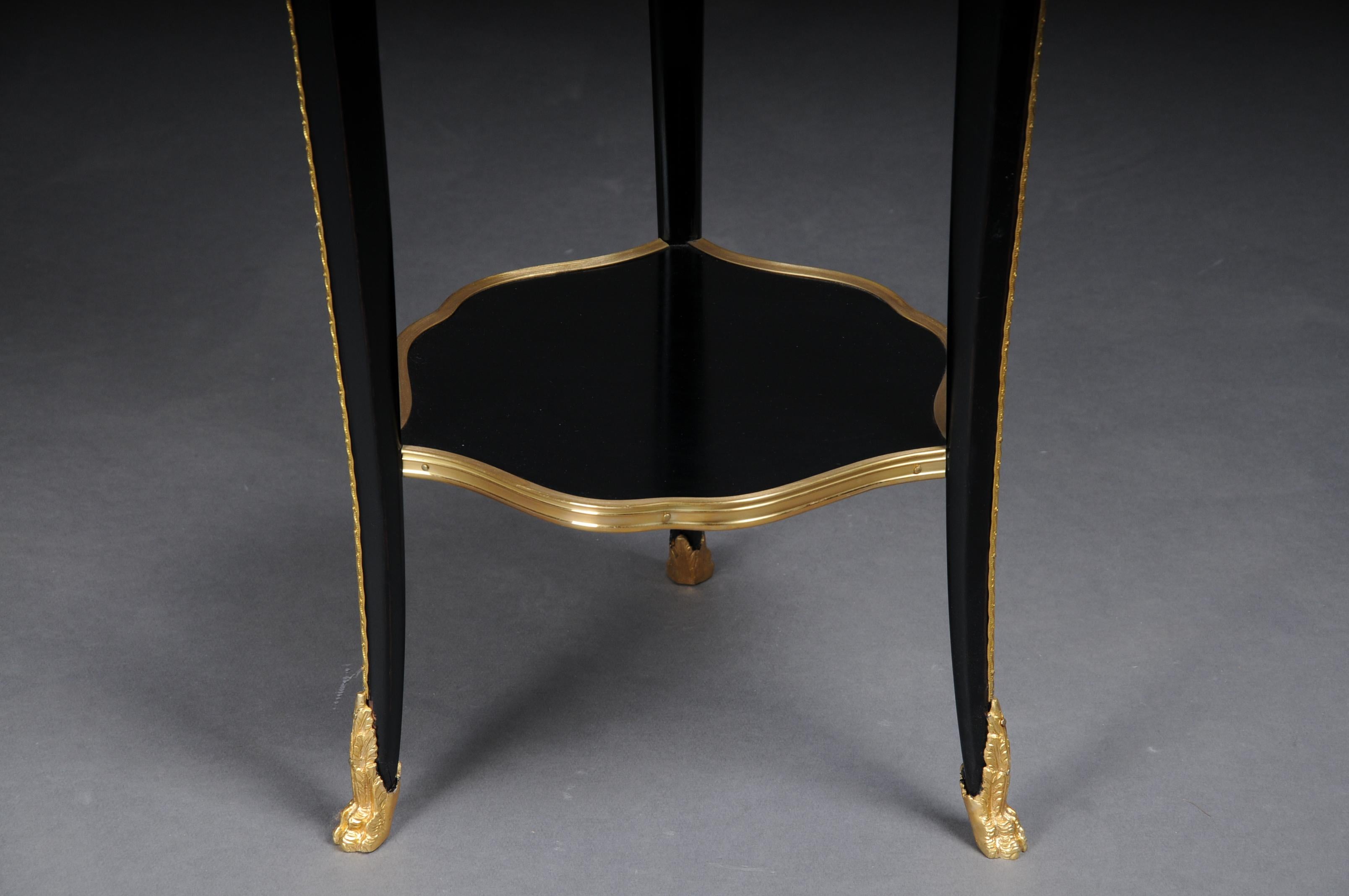 20th Century French Salon Side Table in Louis XV After F. Linke, Black In Good Condition For Sale In Berlin, DE