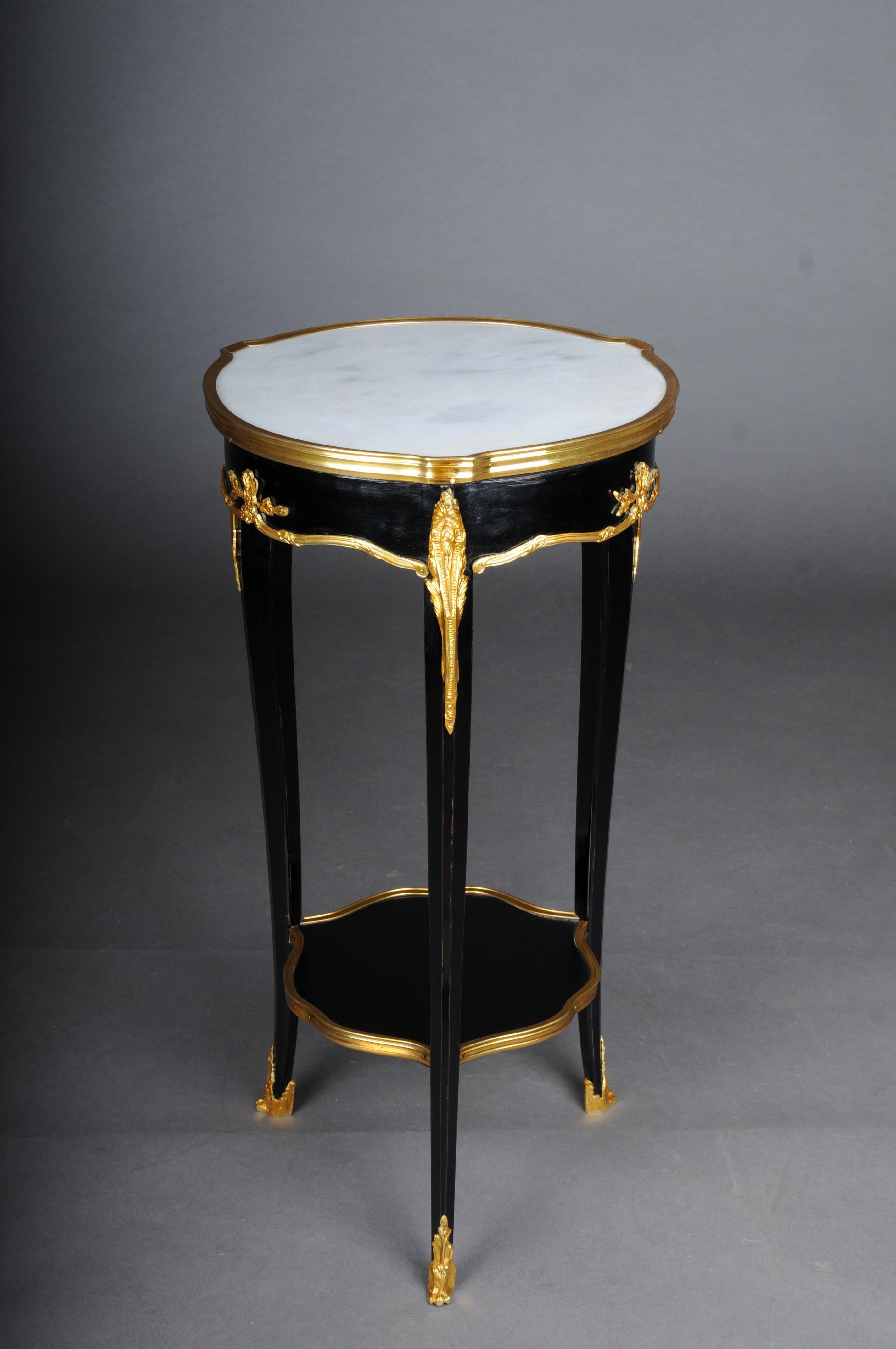 20th Century French Salon Side Table in Louis XV After F. Linke, Black For Sale 1