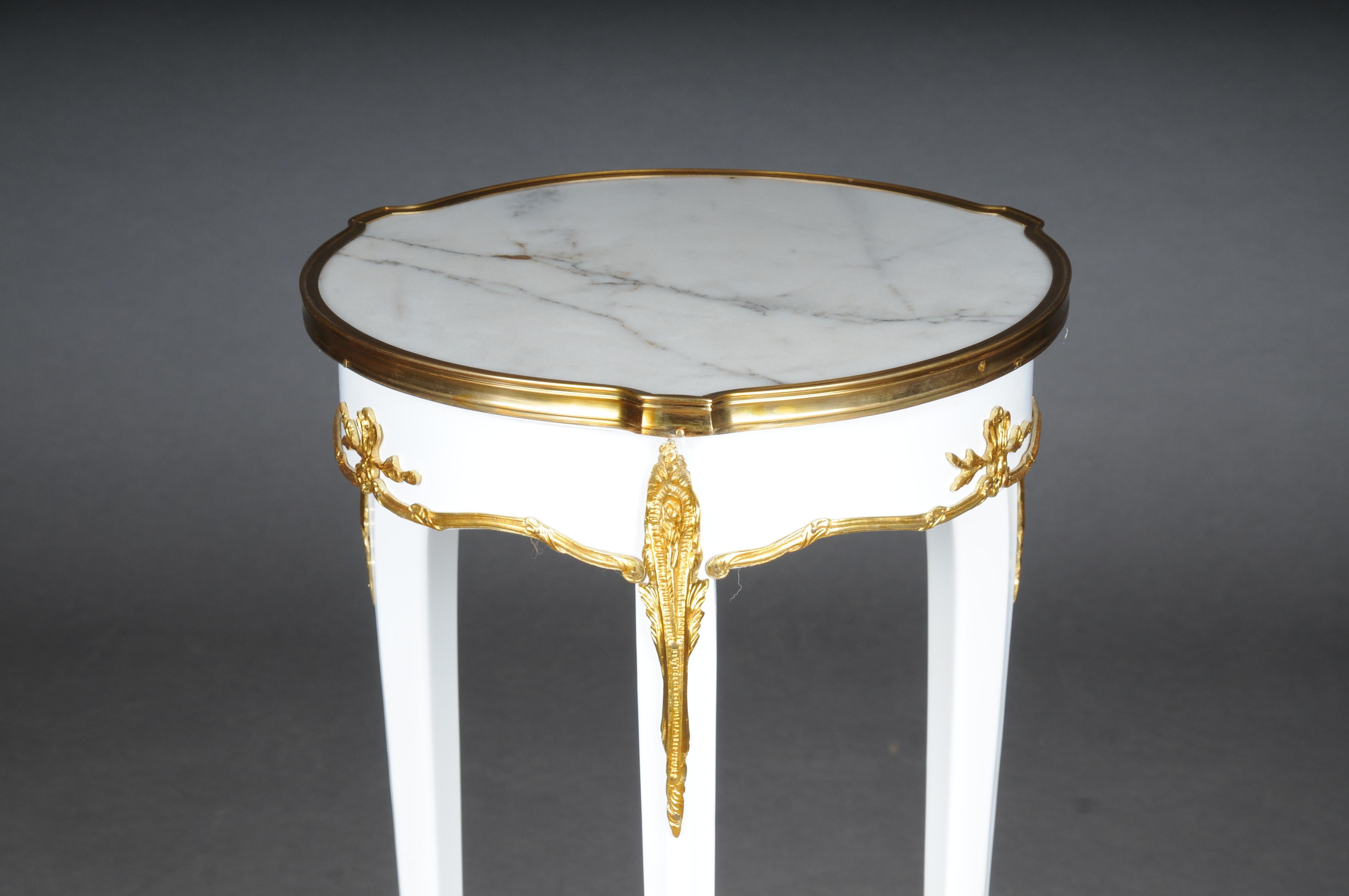 20th Century French Salon Side Table in Louis XV After F. Linke, white For Sale 3