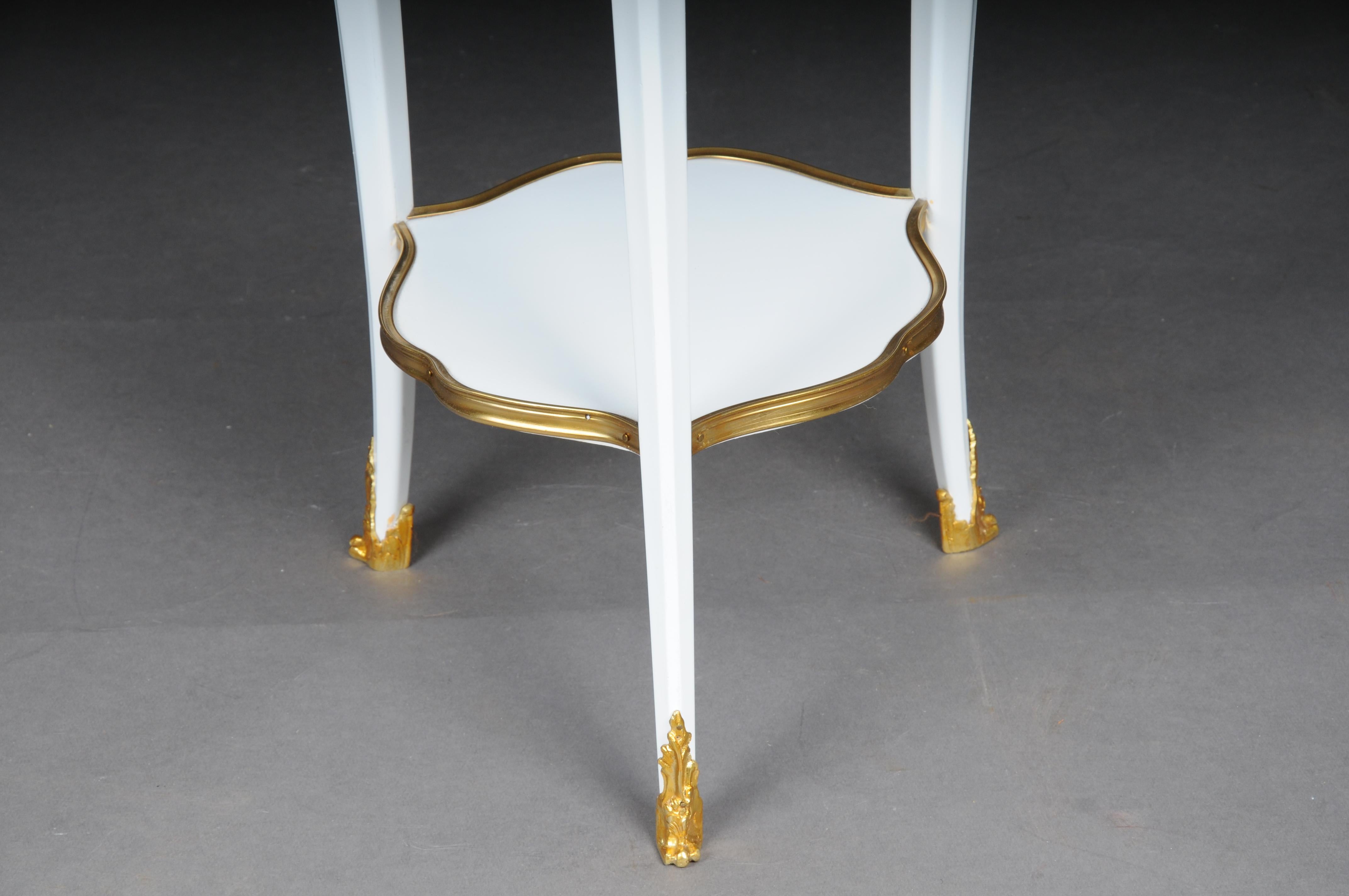 20th Century French Salon Side Table in Louis XV After F. Linke, white For Sale 4