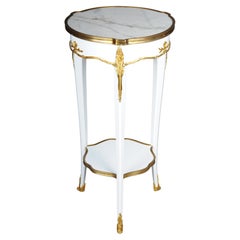 Vintage 20th Century French Salon Side Table in Louis XV After F. Linke, white