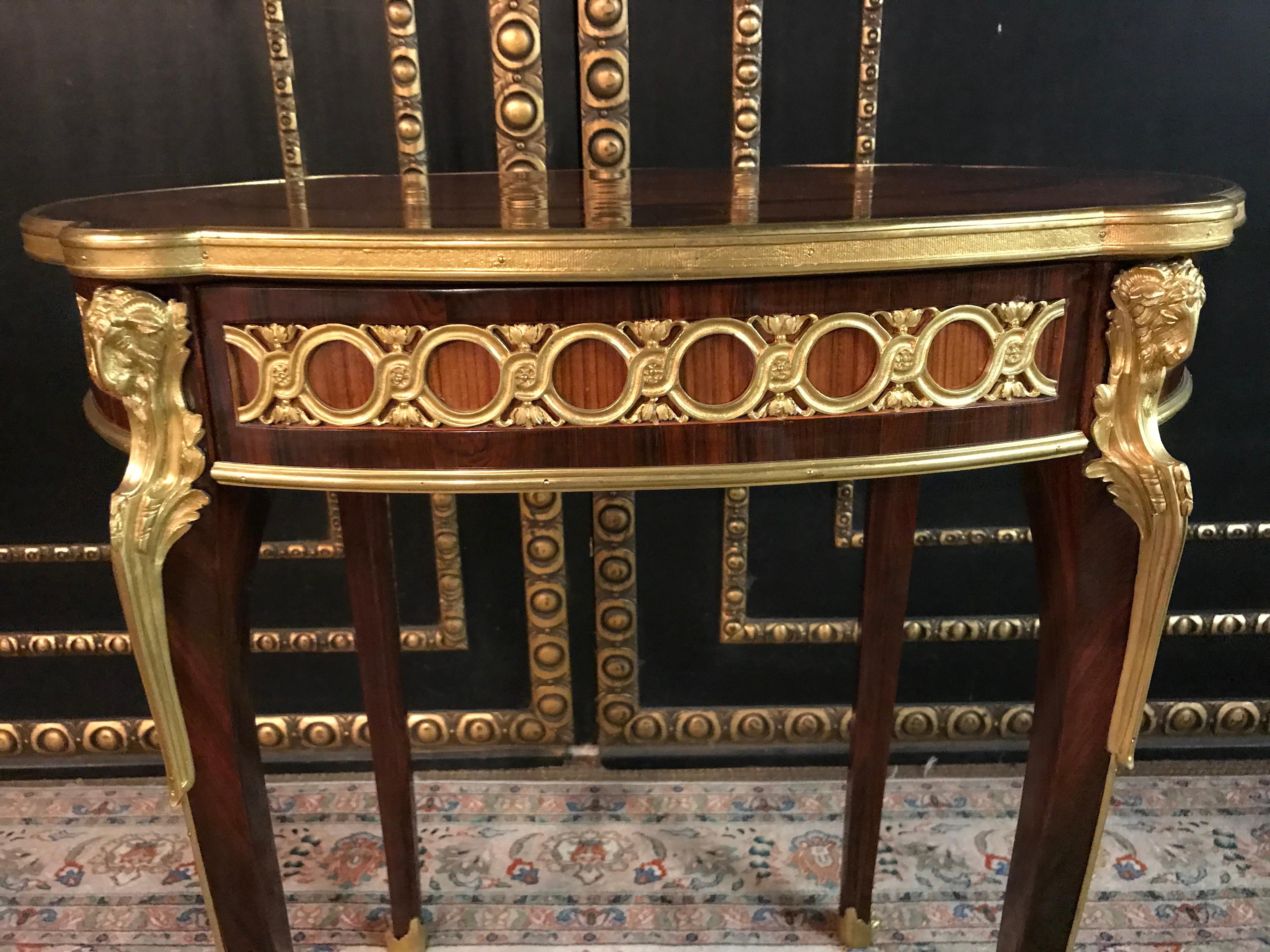 20th Century French Salon Side Table in Transition Style Rosewood Veneer 6