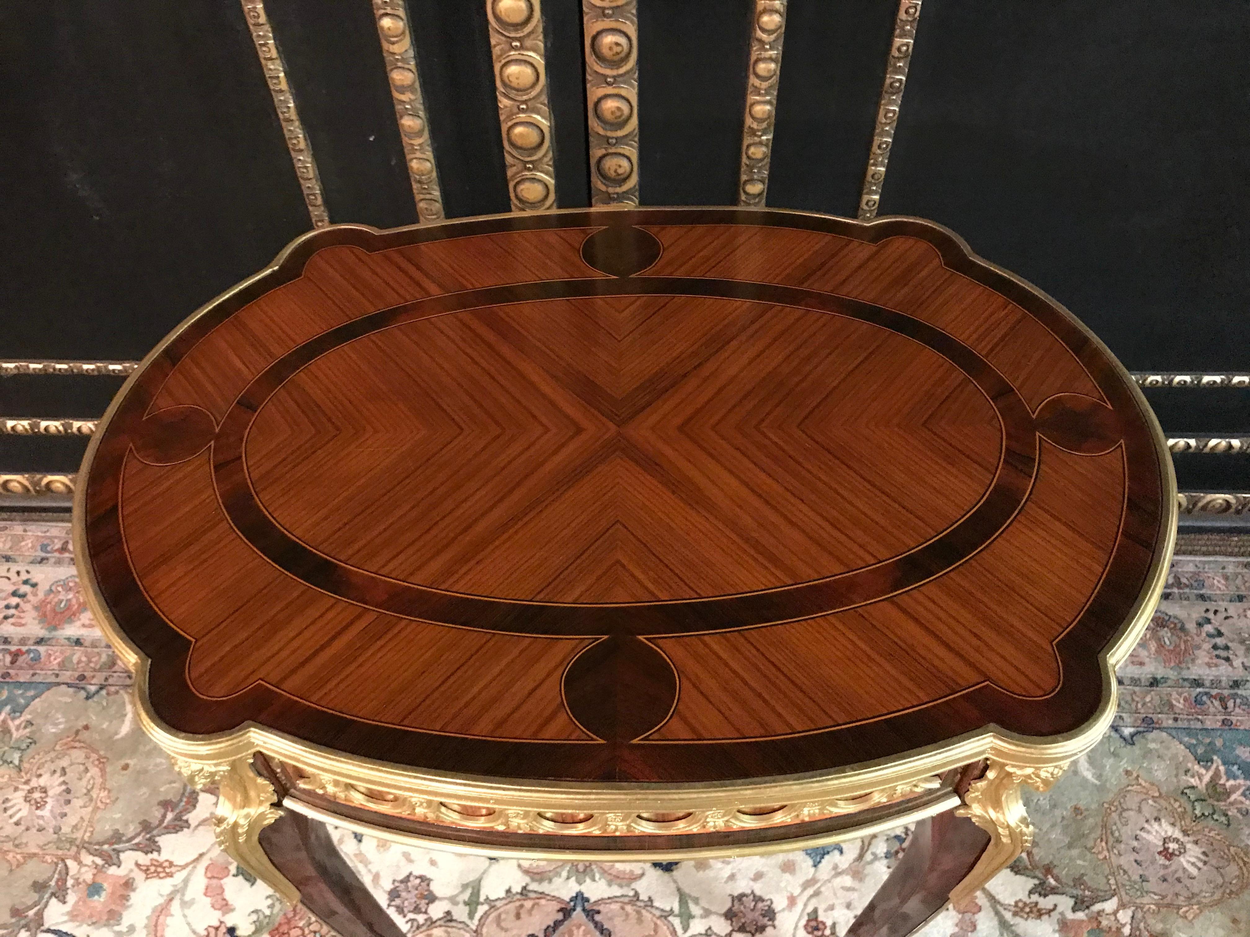 20th Century French Salon Side Table in Transition Style Rosewood Veneer 9