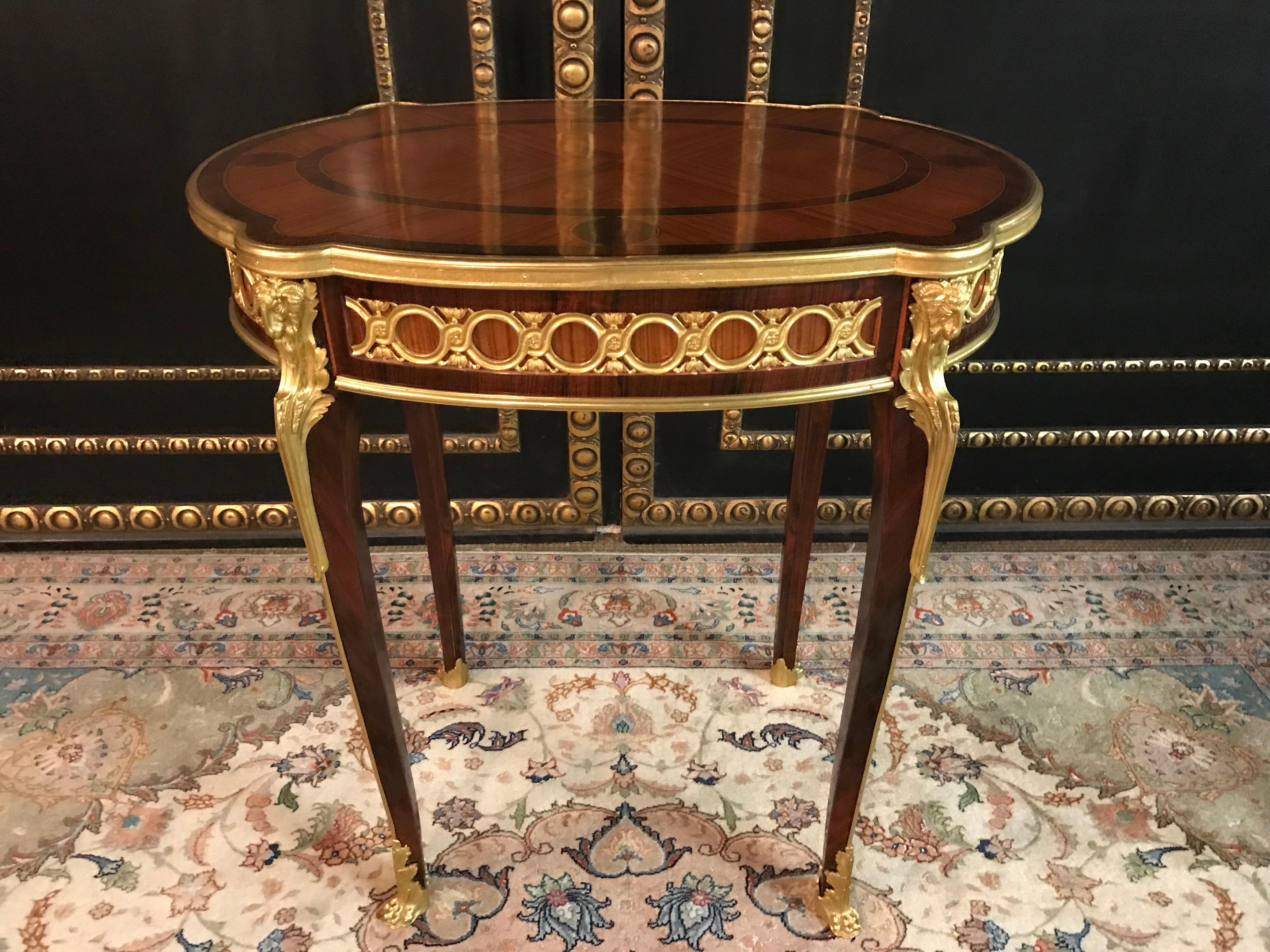 20th Century French Salon Side Table in Transition Style Rosewood Veneer 9