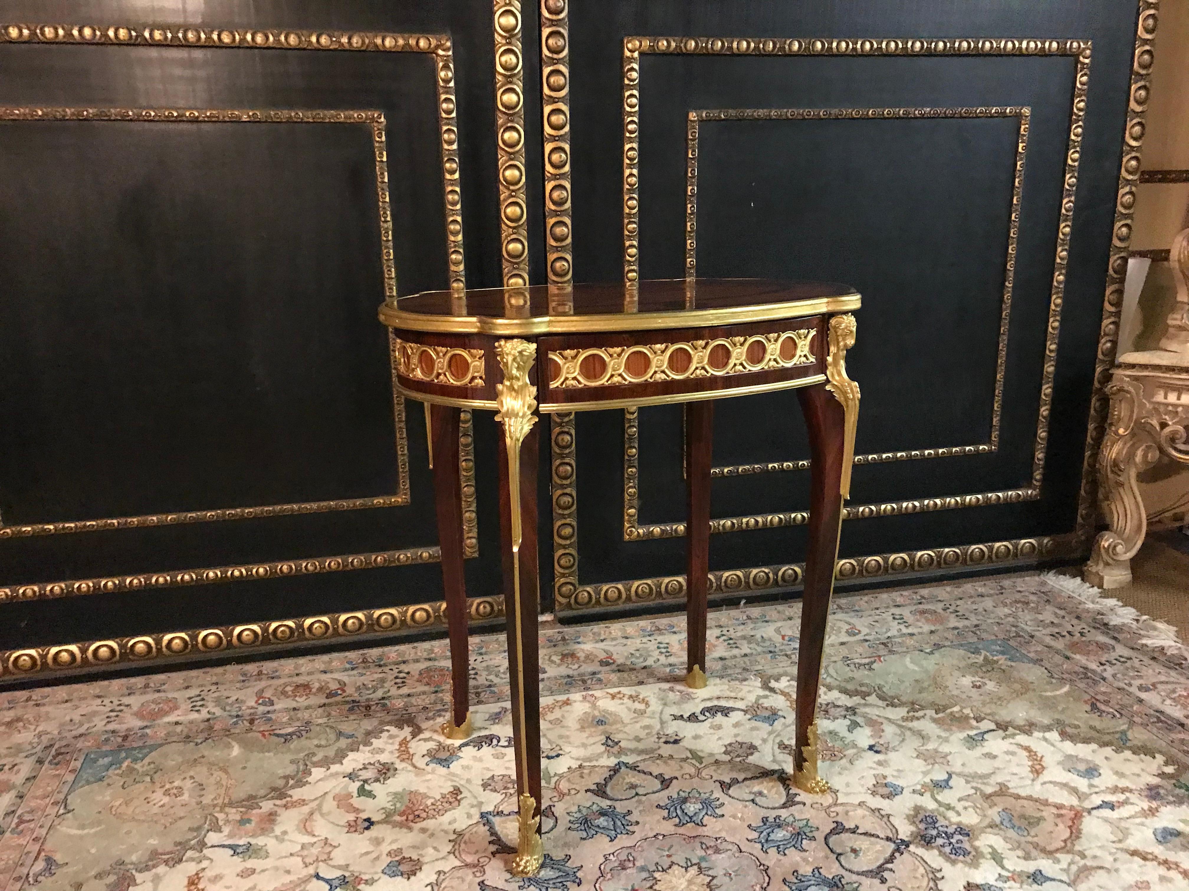 Louis XVI 20th Century French Salon Side Table in Transition Style Rosewood Veneer