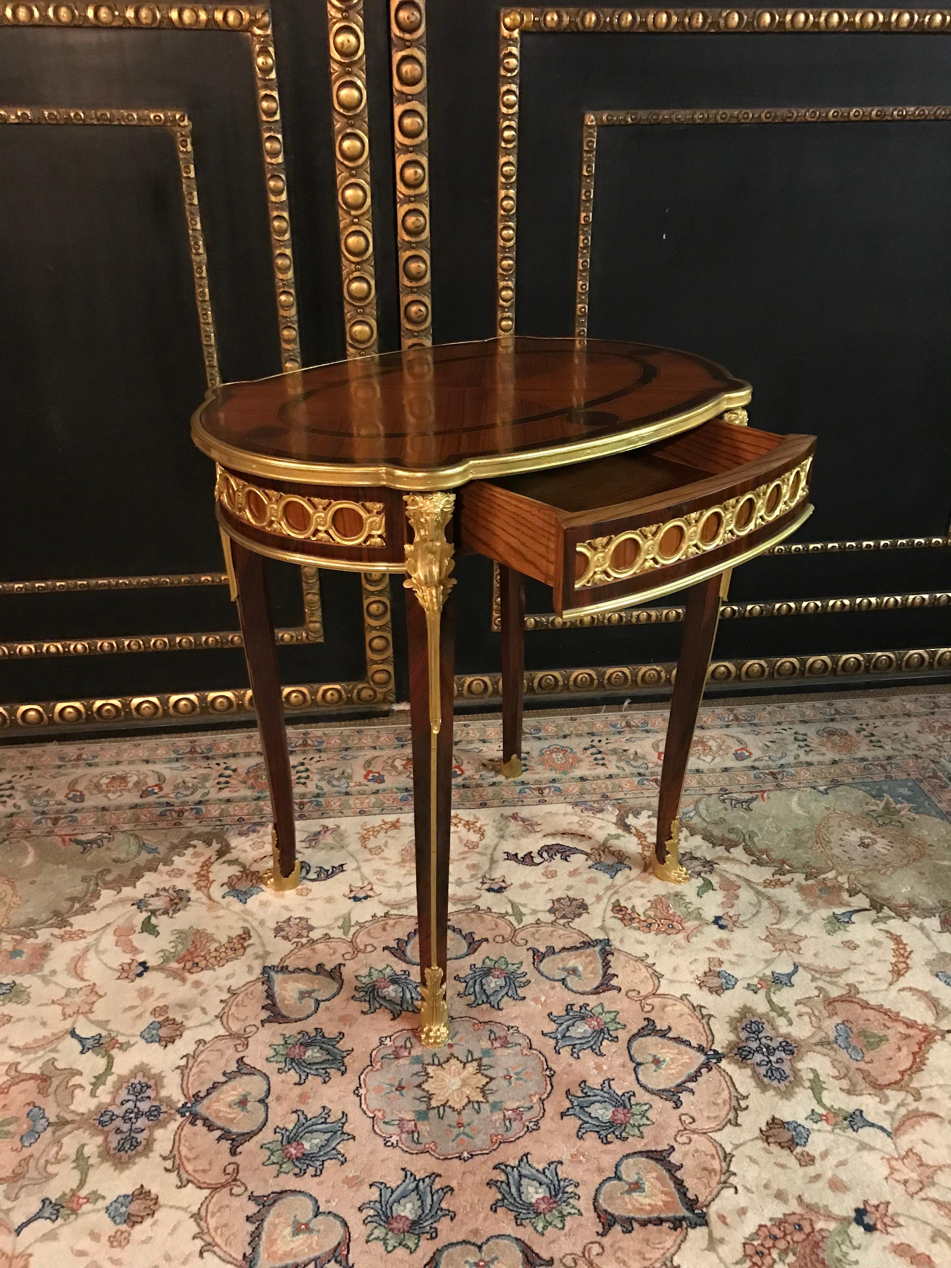 20th Century French Salon Side Table in Transition Style Rosewood Veneer 2