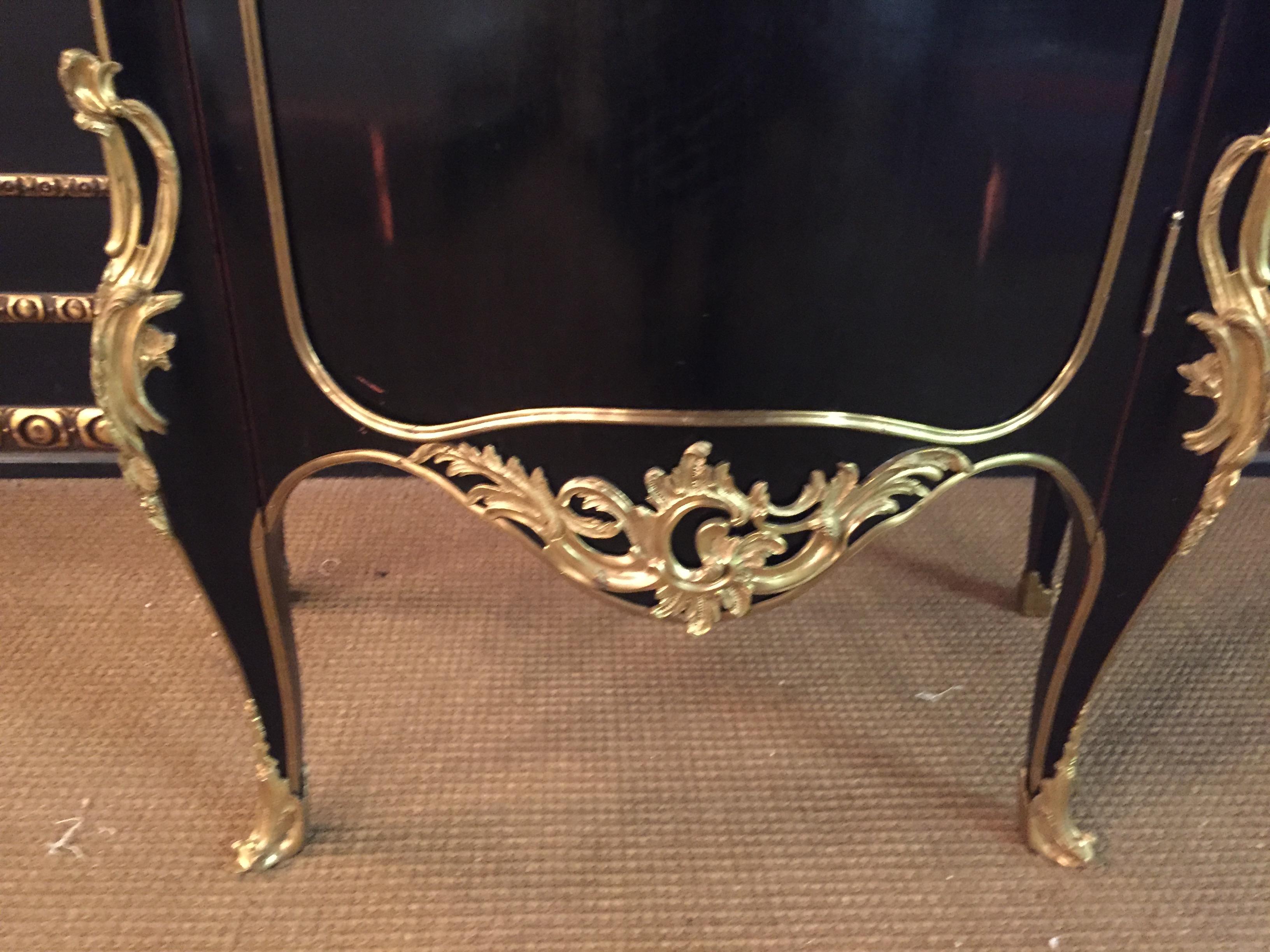 Polished 20th Century French Salon Vitrine in the Style of Louis XV Rococo