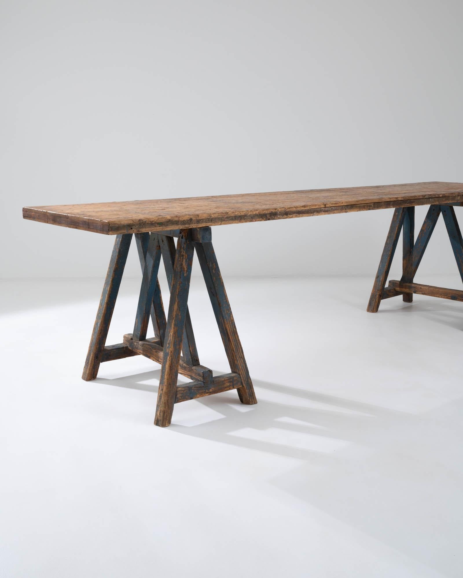 sawhorse dining table