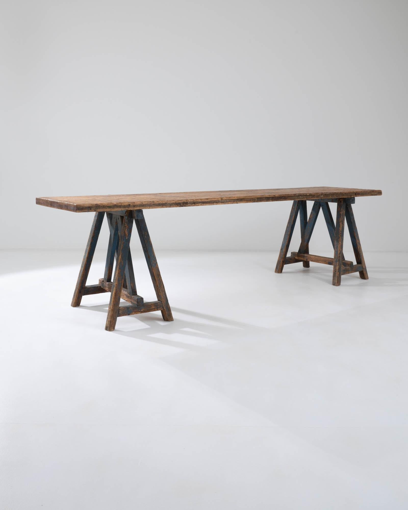 Country 20th Century French Sawhorse Table