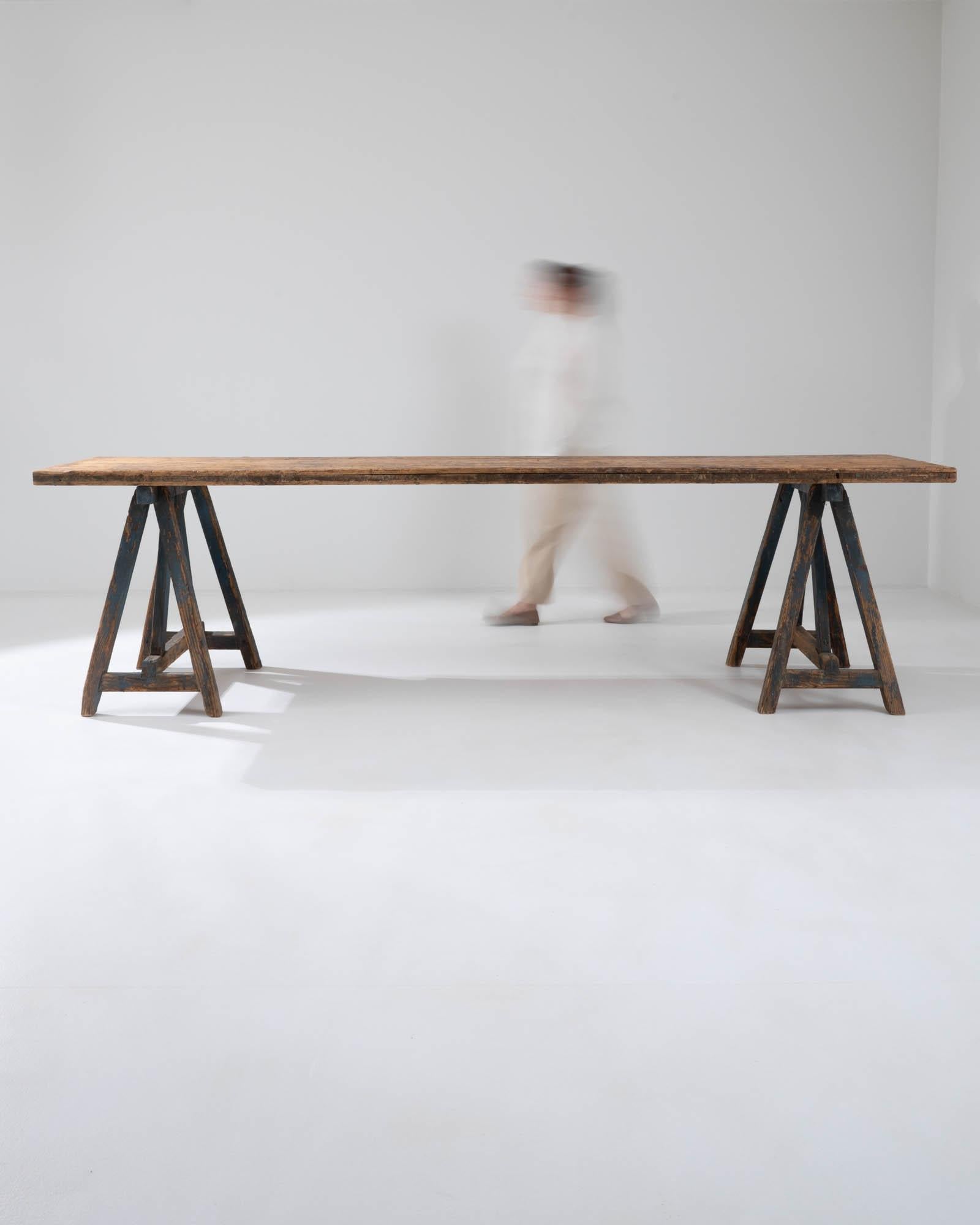 20th Century French Sawhorse Table 1
